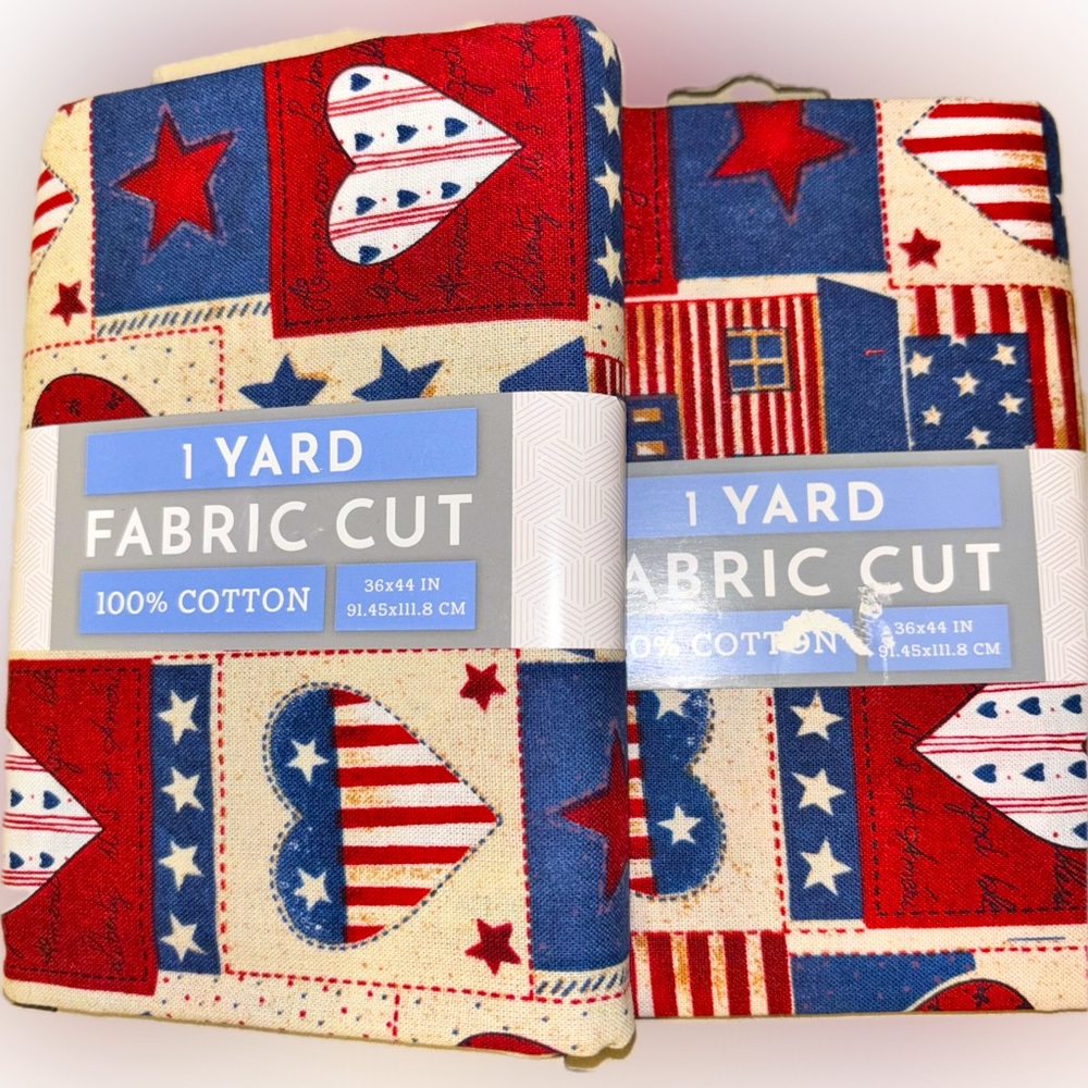 2- New Americana Country Patchwork David Textiles-1 Yard Fabric